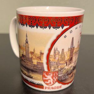 Prague, Czech Republic Souvenir Mug ~ Charles Bridge ~ Prague Castle ~  Metallic